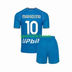 Completo da calcio Bambini Napoli Maradona 10 Maglia Prima 2023-2024 Manica Corta