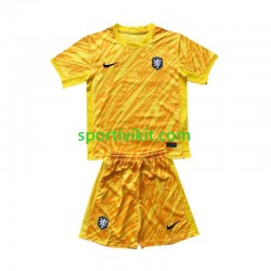 Completo da calcio Bambini Paesi Bassi Portiere Maglia Seconda Euro 2024 Manica Corta