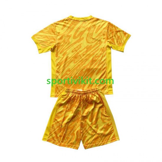 Completo da calcio Bambini Paesi Bassi Portiere Maglia Seconda Euro 2024 Manica Corta