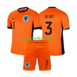 Completo da calcio Bambini Paesi Bassi Matthijs de Ligt 3 Maglia Prima Euro 2024 Manica Corta