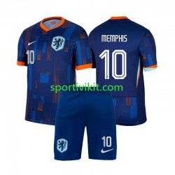 Completo da calcio Bambini Paesi Bassi Memphis Depay 10 Maglia Seconda Euro 2024 Manica Corta