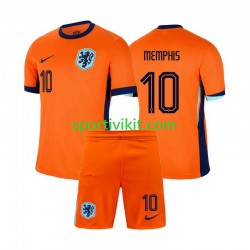 Completo da calcio Bambini Paesi Bassi Memphis Depay 10 Maglia Prima Euro 2024 Manica Corta