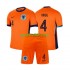 Completo da calcio Bambini Paesi Bassi Virgil van Dijk 4 Maglia Prima Euro 2024 Manica Corta