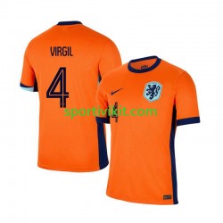 Paesi Bassi Virgil van Dijk 4 Uomo Maglia Prima Euro 2024 Manica Corta