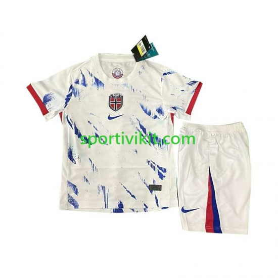 Completo da calcio Bambini Norvegia Maglia Seconda 2024 Manica Corta