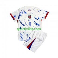 Completo da calcio Bambini Norvegia Erling Haaland 9 Maglia Seconda 2024 Manica Corta