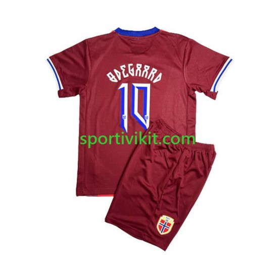 Completo da calcio Bambini Norvegia Martin Odegaard 8 Maglia Prima 2024 Manica Corta Completo da calcio Bambini Norvegia Martin Odegaard 8 Maglia Prima 2024 Manica Corta