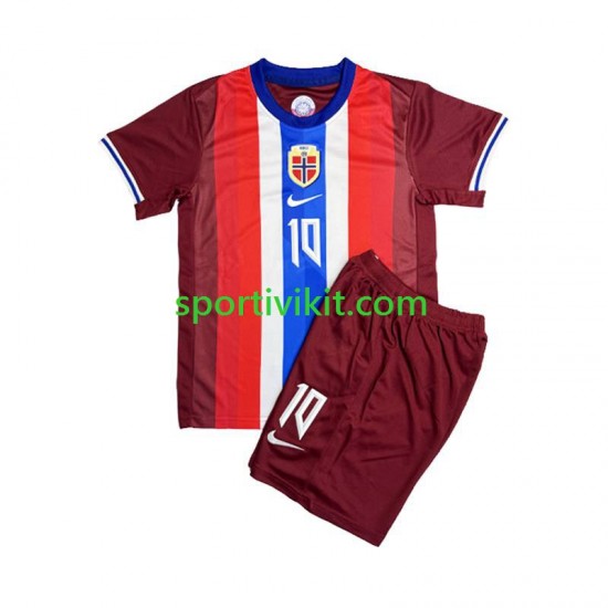 Completo da calcio Bambini Norvegia Martin Odegaard 8 Maglia Prima 2024 Manica Corta