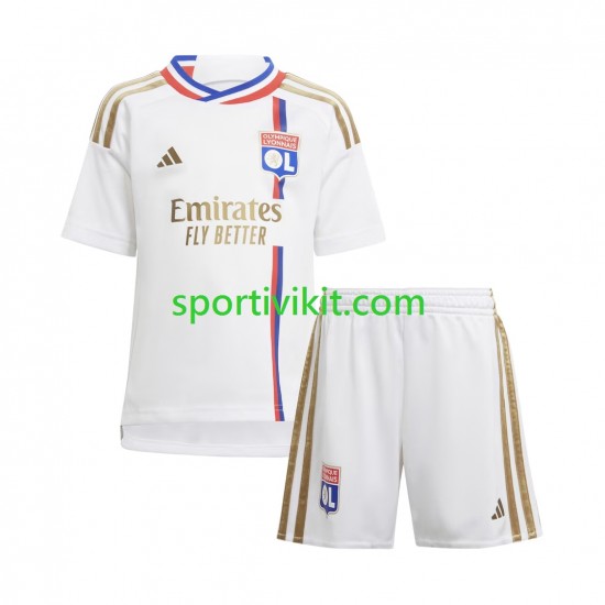 Completo da calcio Bambini Olympique Lyonnais Maglia Prima 2023-2024 Manica Corta Completo da calcio Bambini Olympique Lyonnais Maglia Prima 2023-2024 Manica Corta