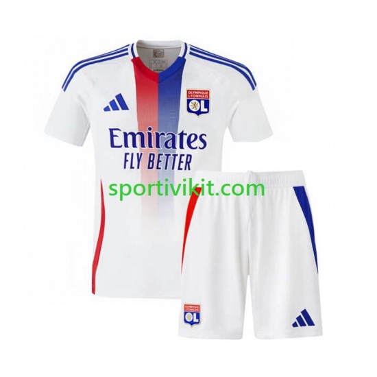 Completo da calcio Bambini Olympique Lyonnais Maglia Prima 2024-2025 Manica Corta Completo da calcio Bambini Olympique Lyonnais Maglia Prima 2024-2025 Manica Corta