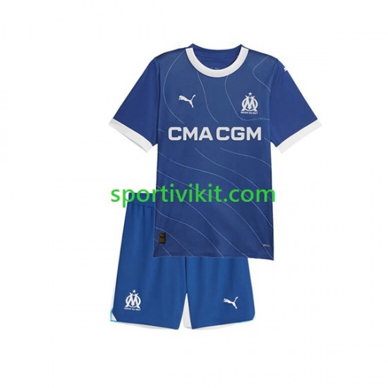 Completo da calcio Bambini Olympique de Marseille Maglia Seconda 2023-2024 Manica Corta Completo da calcio Bambini Olympique de Marseille Maglia Seconda 2023-2024 Manica Corta
