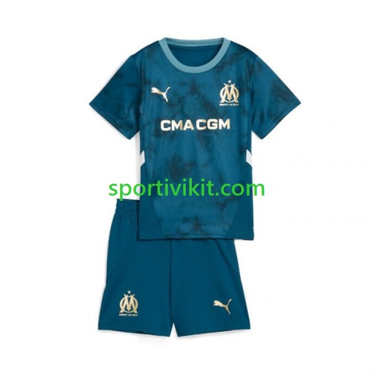 Completo da calcio Bambini Olympique de Marseille Maglia Seconda 2024-2025 Manica Corta Completo da calcio Bambini Olympique de Marseille Maglia Seconda 2024-2025 Manica Corta