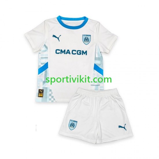 Completo da calcio Bambini Olympique de Marseille Maglia Prima 2024-2025 Manica Corta Completo da calcio Bambini Olympique de Marseille Maglia Prima 2024-2025 Manica Corta
