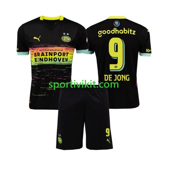 Completo da calcio Bambini PSV Eindhoven DE JONG 9 Maglia Seconda 2024-2025 Manica Corta Completo da calcio Bambini PSV Eindhoven DE JONG 9 Maglia Seconda 2024-2025 Manica Corta
