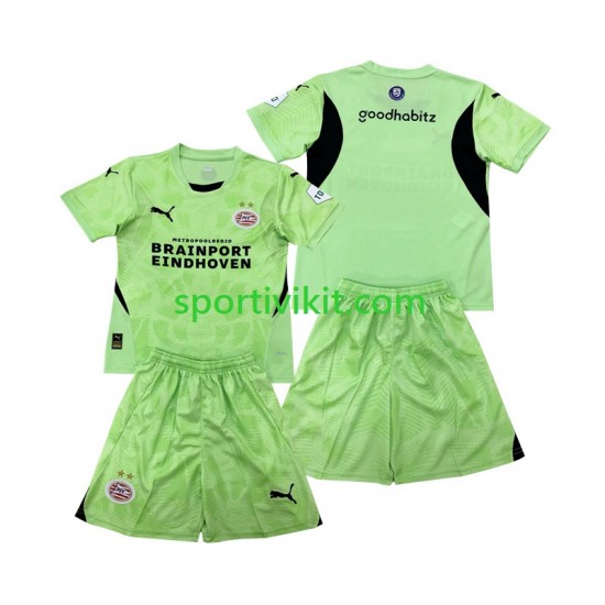 Completo da calcio Bambini PSV Eindhoven Portiere Maglia Seconda 2024-2025 Manica Corta