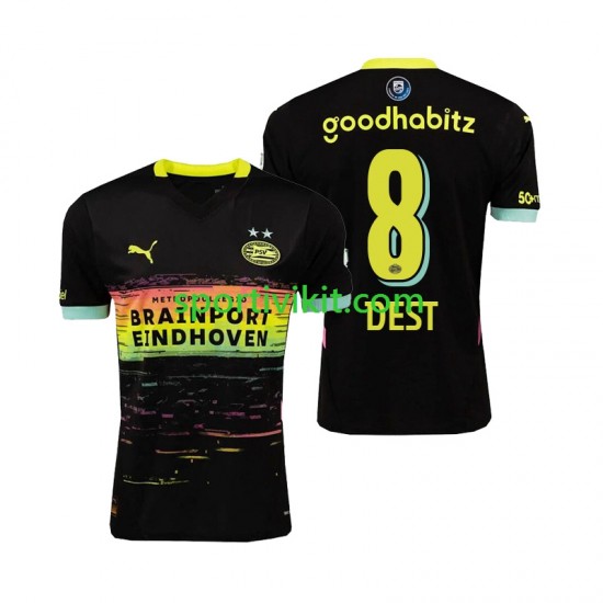 PSV Eindhoven Sergino Dest 8 Uomo Maglia Seconda 2024-2025 Manica Corta PSV Eindhoven Sergino Dest 8 Uomo Maglia Seconda 2024-2025 Manica Corta