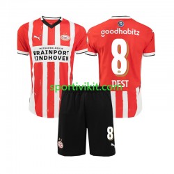 Completo da calcio Bambini PSV Eindhoven Sergino Dest 8 Maglia Prima 2024-2025 Manica Corta