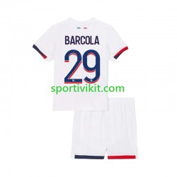 Completo da calcio Bambini Paris Saint-Germain Bradley Barcola 29 Maglia Seconda 2024-2025 Manica Corta