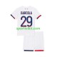 Completo da calcio Bambini Paris Saint-Germain Bradley Barcola 29 Maglia Seconda 2024-2025 Manica Corta