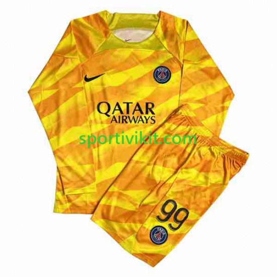 Completo da calcio Bambini Paris Saint-Germain Portiere DONNARUMMA 99 Maglia Seconda 2023-2024 Manica Lunga