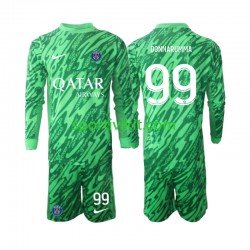 Completo da calcio Bambini Paris Saint-Germain Portiere Gianluigi Donnarumma 99 Maglia Seconda 2024-2025 Manica Lunga