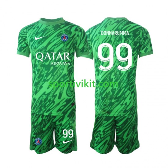 Completo da calcio Bambini Paris Saint-Germain Portiere Gianluigi Donnarumma 99 Maglia Seconda 2024-2025 Manica Corta