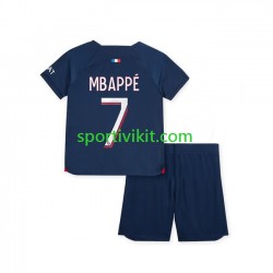 Completo da calcio Bambini Paris Saint-Germain Mbappé 7 Maglia Prima 2023-2024 Manica Corta