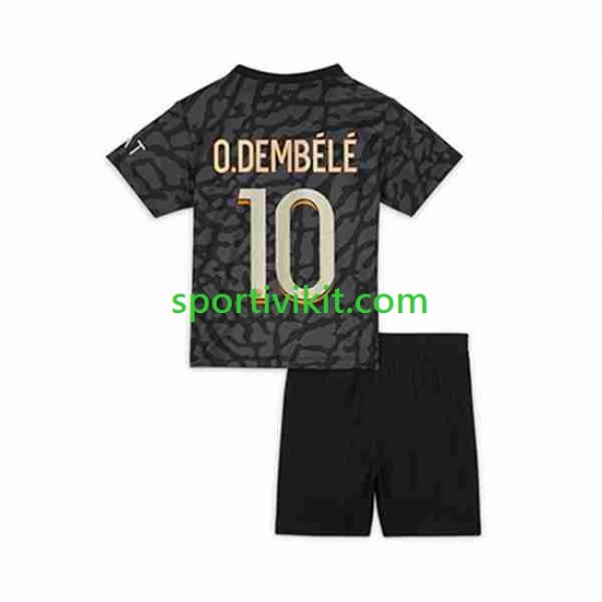 Completo da calcio Bambini Paris Saint-Germain O.Dembele 10 Maglia Terza 2023-2024 Manica Corta Completo da calcio Bambini Paris Saint-Germain O.Dembele 10 Maglia Terza 2023-2024 Manica Corta