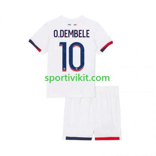 Completo da calcio Bambini Paris Saint-Germain Ousmane Dembele 10 Maglia Seconda 2024-2025 Manica Corta Completo da calcio Bambini Paris Saint-Germain Ousmane Dembele 10 Maglia Seconda 2024-2025 Manica Corta