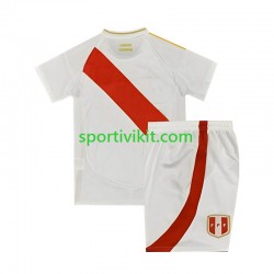 Completo da calcio Bambini Perù Copa America Bianco Maglia Prima 2024 Manica Corta