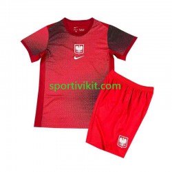 Completo da calcio Bambini Polonia Maglia Seconda Euro 2024 Manica Corta