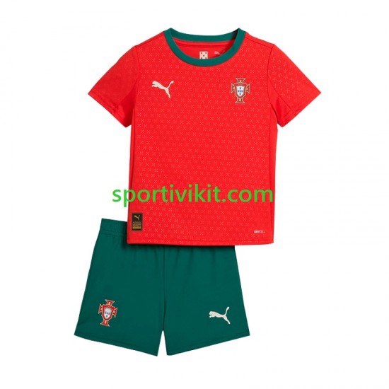 Completo da calcio Bambini Portogallo Maglia Prima 2025 Manica Corta Completo da calcio Bambini Portogallo Maglia Prima 2025 Manica Corta