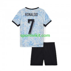 Completo da calcio Bambini Portogallo Cristiano Ronaldo 7 Maglia Seconda Euro 2024 Manica Corta