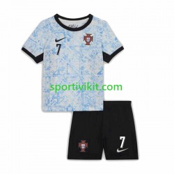 Completo da calcio Bambini Portogallo Cristiano Ronaldo 7 Maglia Seconda Euro 2024 Manica Corta