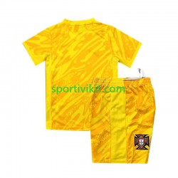 Completo da calcio Bambini Portogallo Portiere Giallo Maglia Prima Euro 2024 Manica Corta