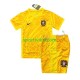 Completo da calcio Bambini Portogallo Portiere Giallo Maglia Prima Euro 2024 Manica Corta