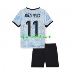Completo da calcio Bambini Portogallo Joao Felix 11 Maglia Seconda Euro 2024 Manica Corta