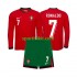 Completo da calcio Bambini Portogallo Ronaldo 7 Maglia Prima Euro 2024 Manica Lunga