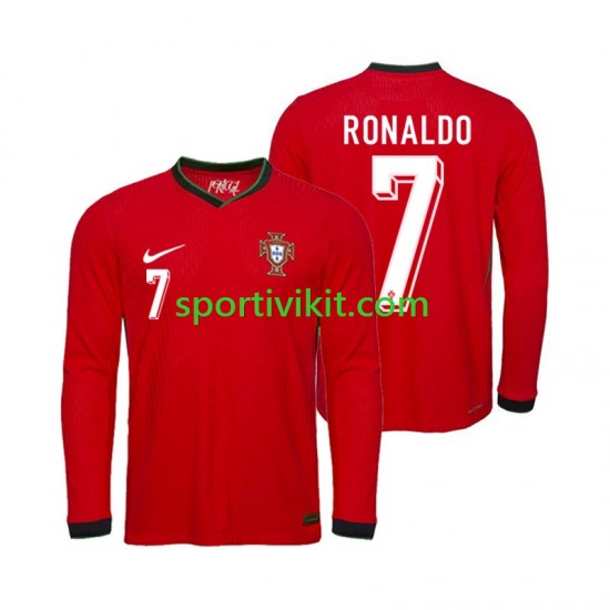Portogallo Ronaldo 7 Uomo Maglia Prima Euro 2024 Manica Lunga