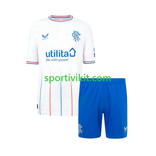 Completo da calcio Bambini Rangers Maglia Seconda 2023-2024 Manica Corta Completo da calcio Bambini Rangers Maglia Seconda 2023-2024 Manica Corta