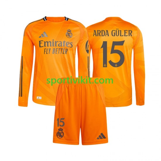 Completo da calcio Bambini Real Madrid Arda Guler 15 Maglia Seconda 2024-2025 Manica Lunga Completo da calcio Bambini Real Madrid Arda Guler 15 Maglia Seconda 2024-2025 Manica Lunga