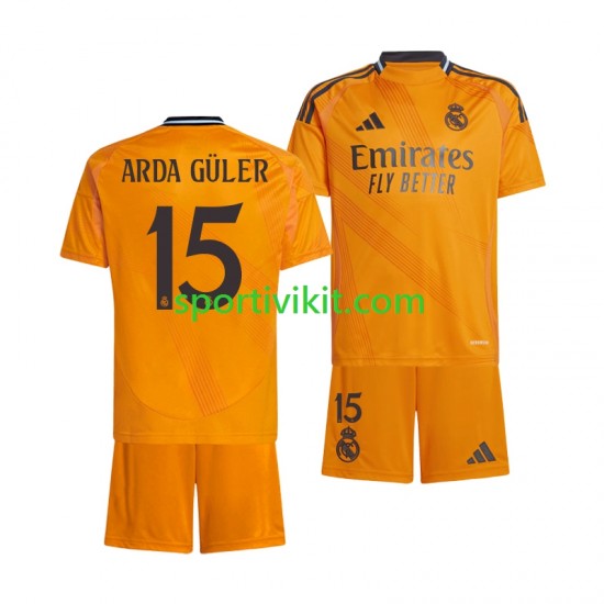Completo da calcio Bambini Real Madrid Arda Guler 15 Maglia Seconda 2024-2025 Manica Corta Completo da calcio Bambini Real Madrid Arda Guler 15 Maglia Seconda 2024-2025 Manica Corta