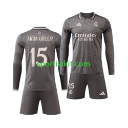 Completo da calcio Bambini Real Madrid Arda Guler 15 Maglia Terza 2024-2025 Manica Lunga