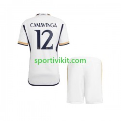 Completo da calcio Bambini Real Madrid Camavinga 12 Maglia Prima 2023-2024 Manica Corta