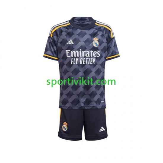 Completo da calcio Bambini Real Madrid Maglia Seconda 2023-2024 Manica Corta Completo da calcio Bambini Real Madrid Maglia Seconda 2023-2024 Manica Corta