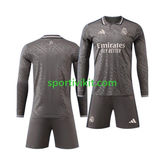 Completo da calcio Bambini Real Madrid Maglia Terza 2024-2025 Manica Lunga Completo da calcio Bambini Real Madrid Maglia Terza 2024-2025 Manica Lunga