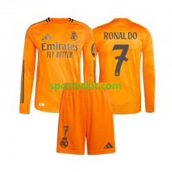 Completo da calcio Bambini Real Madrid Cristiano Ronaldo 7 Maglia Seconda 2024-2025 Manica Lunga