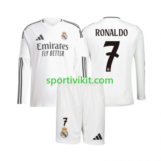 Completo da calcio Bambini Real Madrid Cristiano Ronaldo 7 Maglia Prima 2024-2025 Manica Lunga Completo da calcio Bambini Real Madrid Cristiano Ronaldo 7 Maglia Prima 2024-2025 Manica Lunga