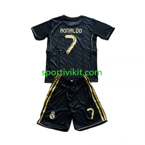 Completo da calcio Bambini Real Madrid Cristiano Ronaldo 7 Retro 2011-2012 Maglia Seconda Manica Corta