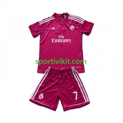 Completo da calcio Bambini Real Madrid Cristiano Ronaldo 7 Retro 2014-2015 Maglia Seconda Manica Corta